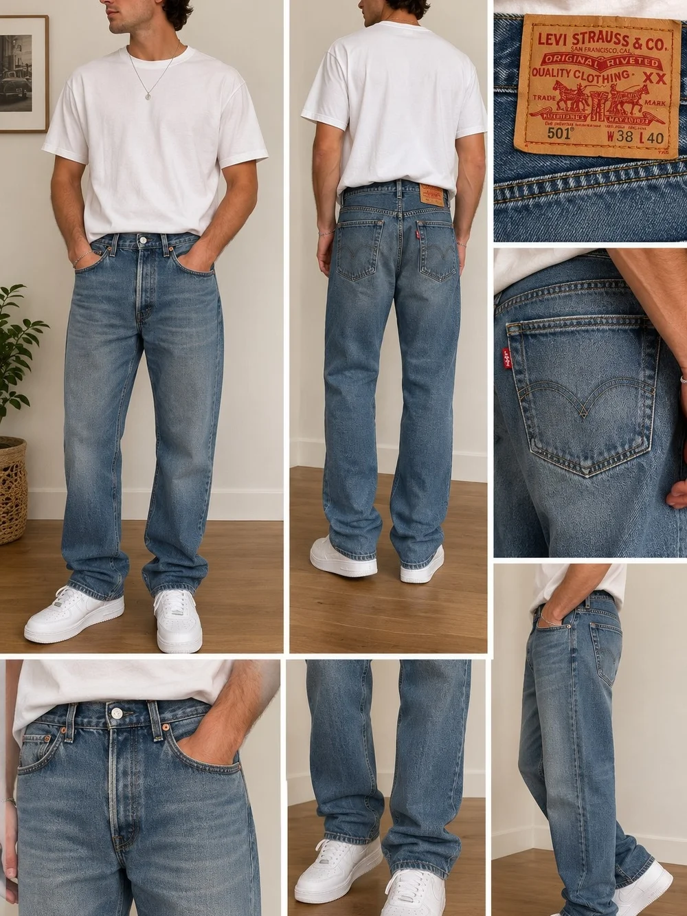 Levi's 501 Straight Jeans in light blue denim